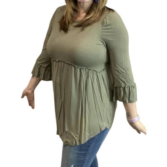 POL Tops - NEW POL boho babydoll top in green